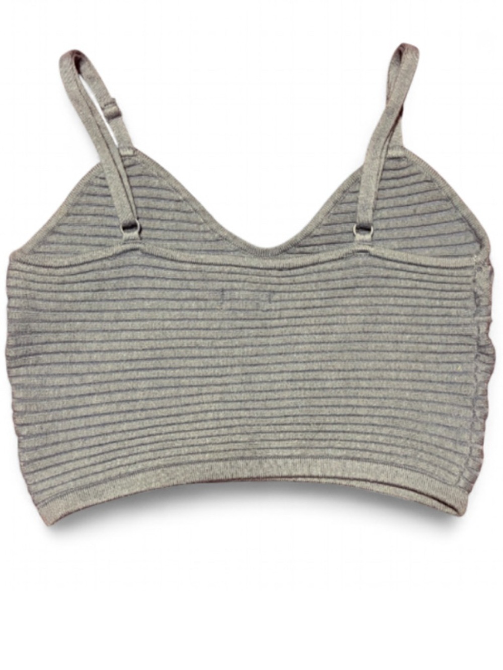 Aerie Blue Ribbed Cropped Tank Top Fitted Bralette Style Size XS - Picture 3 of 3